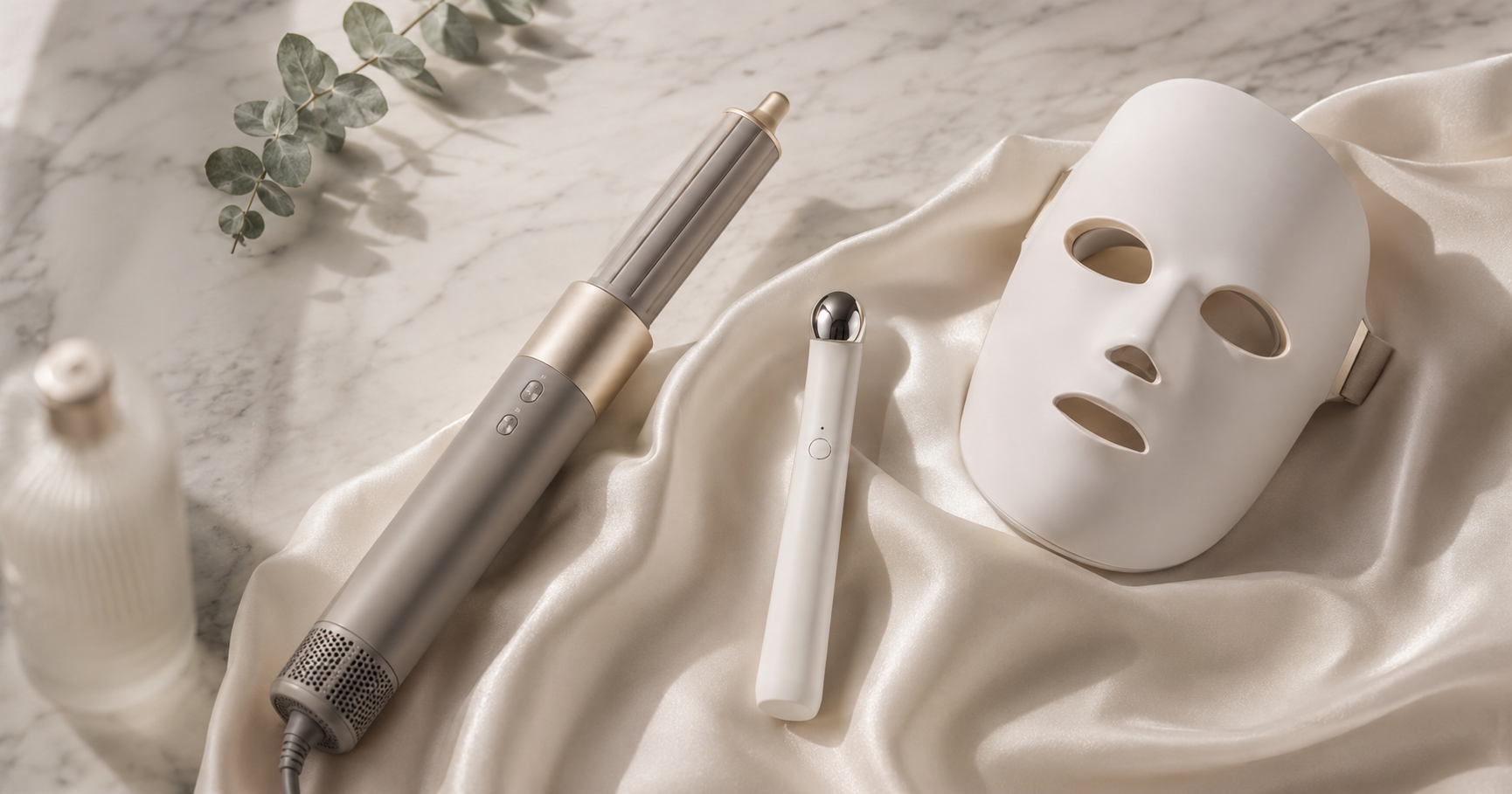 1. Best At-Home Beauty Devices File name: best-beauty-devices-2026.webp Title: Best At-Home Beauty Devices 2026 Alt text: Flat-lay of luxury beauty devices including a hair styler, microcurrent wand, and LED mask on Calacatta marble and ivory silk